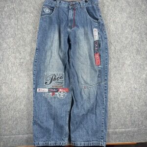 Vintage Paco Jeans Jeans Mens 34x31 Blue Wide Leg Baggy Embroidered Y2K Skater